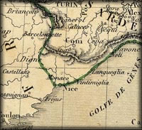 Old map of Nice